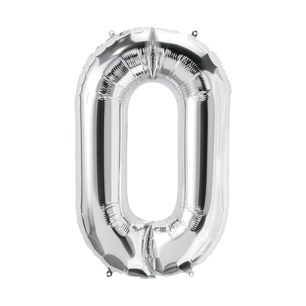 Фолиев Балон цифра /Сребърен/ 80 см