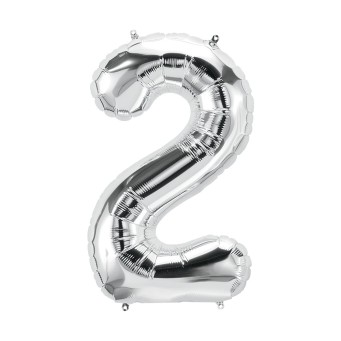 Фолиев Балон цифра /Сребърен/100 см